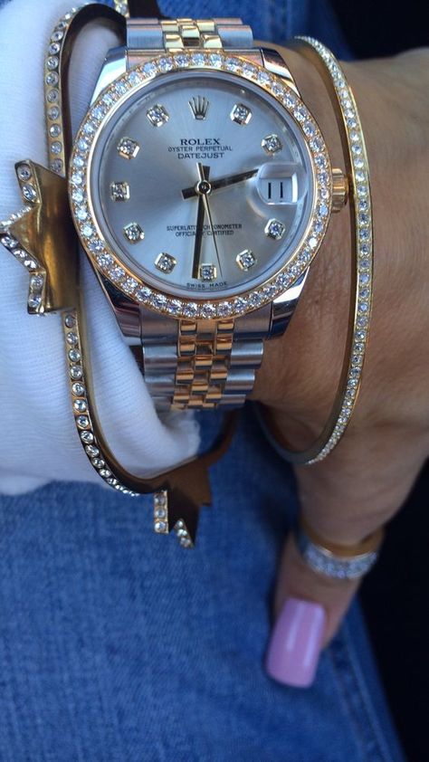 Rolex Lady Datejust, Rolex Watches Women, Trendy Watches, Bulova Watches, Expensive Jewelry Luxury, Rolex Watch, Classy Jewelry, Vintage Rolex, Brighton Jewelry