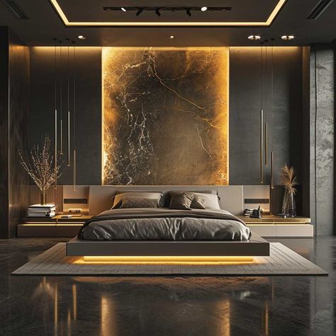 Bed Design Ideas Modern, Modern Minimal Bedroom Design, Black Room Decor Bedroom, Modern Black Bedroom Design, Modern Luxury Bedroom Design, Dark Bedrooms, Bed Design Modern Luxury, House Flipper, Suite Ideas