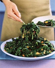 Boston-based chef Jody Adams's favorite hearty autumn greens include Swiss chard, Tuscan kale, and mustard greens, but any combination of autumn greens will work just as well. Green Garlic Recipes, Garlic Greens, Thanksgiving Meal, Ideal Protein, Free Thanksgiving, Greens Recipe, Chard, Chicken And Vegetables, Side Dish Recipes