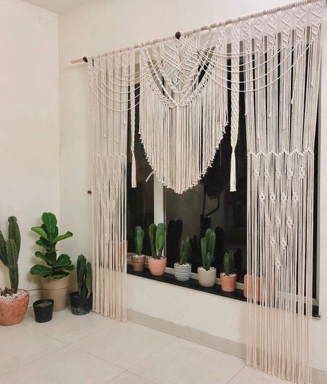 Macrame Wedding Arch, Macrame Door Curtain, Modern Macrame Wall Hanging, Pallet Walls, Large Curtains, Hanging Room Dividers, String Curtains, Macrame Wedding, Room Divider Curtain