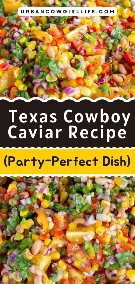 Looking for a dish that's both satisfying and light? This Texas Cowboy Caviar with red wine vinegar is a fresh take on a southern classic that will keep everyone coming back for more.| cowboy caviar recipe, cowboy caviar recipe easy, texas caviar recipe, easy appetizers for a party, appetizer recipes, healthy appetizers, easy salad recipes, easy side dishes for dinner | Cowboy Caviar With Feta Cheese, Texas Cowboy Caviar, Cowboy Caviar Red Wine Vinegar, Texas Caviar Recipe Easy, Cowboy Salsa Recipe Texas Caviar, Texas Appetizers, Cowboy Caviar Recipe Easy, Easy Texas Caviar, Easy Side Dishes For Dinner