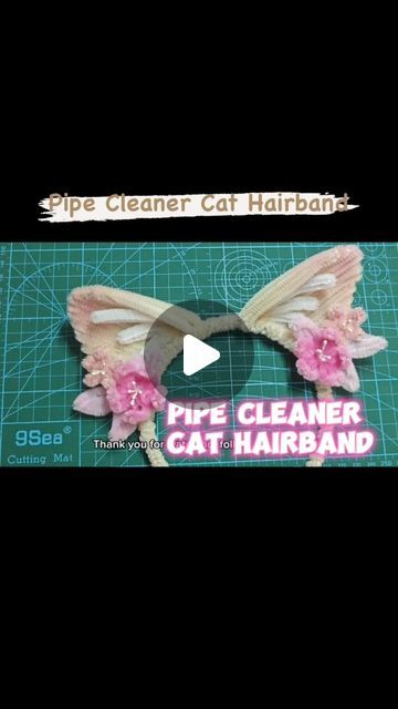 Clare on Instagram: "Cute pipe cleaner cat hairband!  Let‘s make it  #pipecleaners #pipecleanerart #handcrafted #handmadeuk #etsy #howto #art #turorial #london #DIY #handcrafts #catear #diyflowers #greenwichmarket #cat #cute #gift #handmade" Pipe Cleaner Headband, Easy Pipe Cleaner Crafts, Pipe Cleaner Cat, Pipe Cleaner Art, Chenille Crafts, Easter Decorations Kids, Easter Decorations Dollar Store, Easter Decorations Christian, Diy Pipe