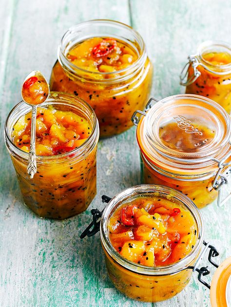 Homemade mango chutney recipe | Jamie Oliver chutney recipes Mango Chutney Recipe, Indian Mango, Apple Chutney, Mango Chutney, Jamie Oliver Recipes, Tomato Chutney, Chutney Recipe, Cooking Sauces, Mango Recipes