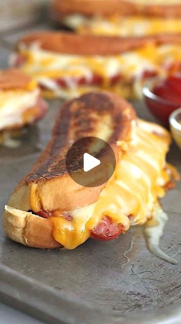 Maegan Brown ~ The BakerMama on Instagram: "Comment “lunch” and I’ll send you the recipe for my Grilled Cheese Hot Dogs 🌭🧀 a brilliant combination of two classics: grilled cheese and hot dogs! Why choose when you can have both? 😋 RECIPE BELOW! ⬇️ #TheBakerMama 

Ingredients:
6 hot dog buns (I use top sliced buns)
6 hot dogs
3 cups shredded monterey jack and cheddar cheese blend
6 tablespoons soft butter, for brushing buns

Instructions:
1. Heat a non-stick skillet over medium heat.
2. Open and roll each hot dog bun flat with a rolling pin. Spread the outside of each bun with 1 tablespoon butter. Place it on the skillet, butter side down, and sprinkle top evenly with 1/3 cup shredded cheese.
3. Slice each hot dog lengthwise to where it’s still connected, but will lay flat on the grill. P Best Hot Dog Toppings, Grilled Cheese Hotdogs, Best Hot Dog Recipes, Hotdogs Recipes, Grilled Cheese Hot Dog, Cheese Hot Dogs, Hot Dog Buns Recipe, Hot Dog Bun, Ketchup And Mustard