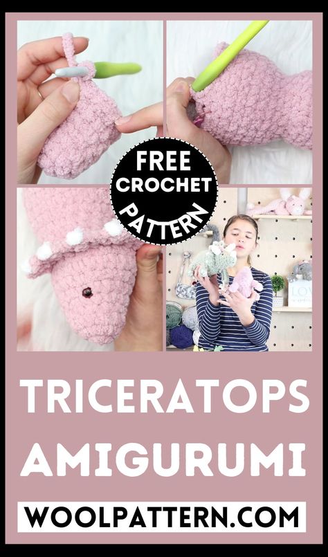 Crochet Triceratops Free Pattern, Crochet Triceratops, Crochet Sea Creatures, Amigurumi Today, Single Crochet Decrease, Crochet Decrease, Learn How To Crochet, Crafting Materials, Crochet Lovers