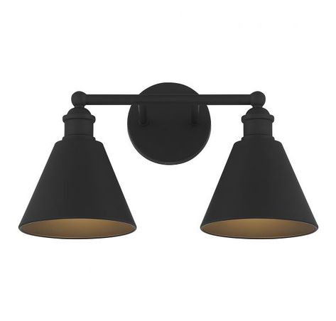 2-Light Bathroom Vanity Light in Matte Black Park Lighting, Industrial Bathroom Vanity, Black Vanity Bathroom, Matte Black Bathroom, Black Vanity Light, Bathroom Vanity Light, Deco Luminaire, Bath Vanity Lighting, Vintage Vanity