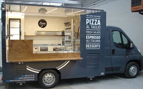 Food Truck Design Interior, Kombi Food Truck, Food Truck Business Plan, Coffee Food Truck, Pizza Food Truck, Food Vans, Pizza Truck, Mobile Coffee Shop, Food Van