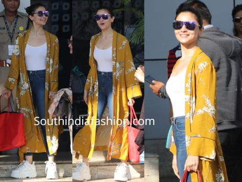 Alia Bhatt’s Casual Look! Casual Outfits For Girls, Casual Weekend Style, Modest Casual Outfits, Indian Fashion Trends, Celebrity Casual Outfits, Shrug For Dresses, Purple Shades, College Outfit, Dress Art