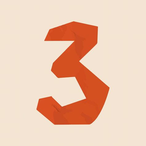 Number 3 Aesthetic, Logo Online Shop, Three Logo, Fun Typography, Typography Designs, 1 Symbol, 15 December, Number Three, Stickers Aesthetic