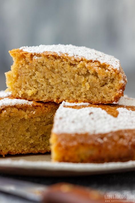 Spanish Almond Cake is a rich flourless dessert that is popular all over Spain. To make this sweet treat you only need 5 simple ingredients. It’s also naturally gluten-free! #happyfoodstube #spanish #almond #cake #dessert #almondcake #flouerless #glutenfree #tartadesantiago Portuguese Almond Cake, Spanish Desserts Easy Sweet Treats, Spanish Desserts Easy, Boujee Drinks, Spain Cake, Spanish Pastries, Spanish Desserts Spain, Gourmet Canapes, Spanish Cake Recipe