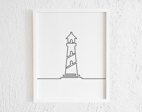 Excited to share this item from my #etsy shop: Lighthouse Line Art Print. Printable Minimalist Light Tower for Boats Doodle Wall Decor. Modern Coast Shore Structure Gallery Wall Drawing #fathersday #minimalist #nauticalprint Light Tower Drawing, Lighthouse Line Art, Light Tower Tattoo, Minimalist Lighthouse Tattoo, Lighthouse Minimalist, Hand Gesture Drawing, Lighthouse Logo, Italy Tattoo, Lighthouse Drawing