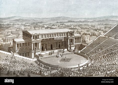 Ancient Theatre, Ancient Athens, Athens Greece, Ancient Greece, Athens, Greece, Louvre, History, Building