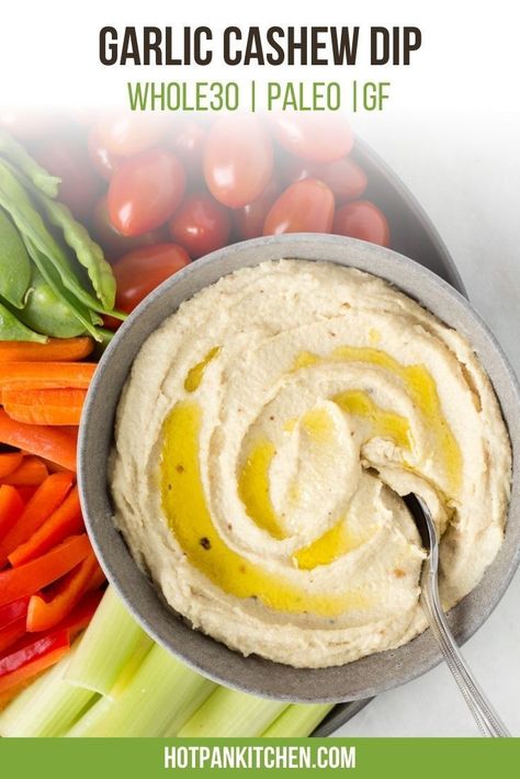 This Roasted Garlic Cashew Dip recipe is paleo and vegan, and packs a ton of flavor. It’s a healthy, dairy free appetizer that is both adult- and kid-approved! #whole30 #glutenfree #dip Cashew Dip Vegan, Paleo Dip Recipes, Paleo Dip, Mold Diet, Dairy Free Appetizer, Paleo Dips, Cashew Dip, Whole30 Vegan, Dairy Free Appetizers