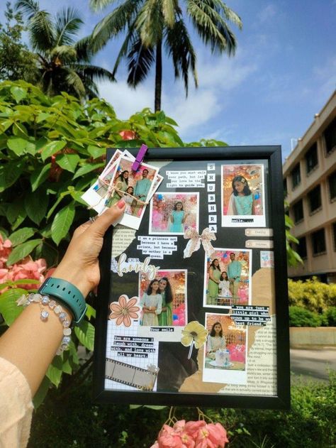 Photo Collage Diy Cool Ideas, Picture Frame For Best Friend, Picture Frame Best Friend Gift, Aesthetic Picture Frame Collage, Friend Picture Collage Gift, Best Friend Pictures Frames Gift Ideas, Personalised Photo Frames, Bff Photo Frame Gift Ideas, Handmade Collage Photo Gift Ideas