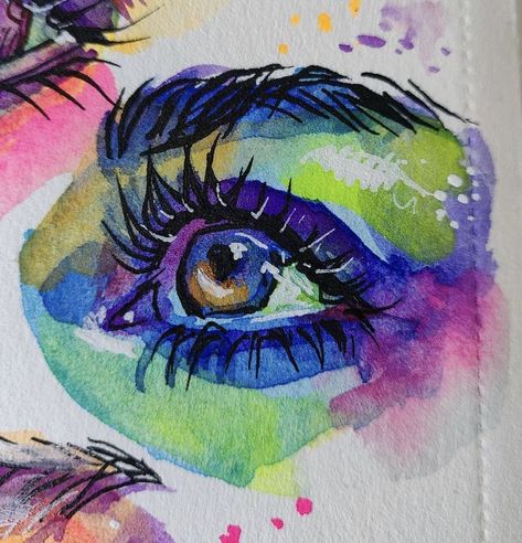 Watercolor Eyes, Posca Marker, Arte Grunge, Eye Painting, Arte Sketchbook, Ap Art, Book Art Drawings, Eye Art, Cool Art Drawings