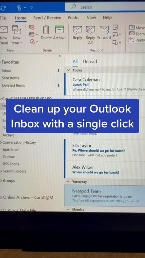 Outlook Calendar Organization, Outlook Shortcuts, Outlook Email Organization Tips, Organize Emails Outlook, Microsoft Tasks, Microsoft Outlook Tips, Microsoft Outlook Calendar, Outlook Hacks, Outlook Mail