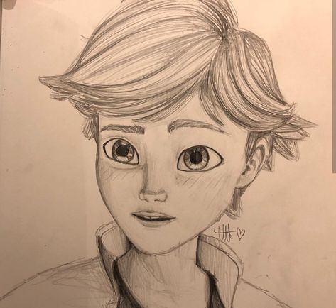 Adrien Agreste Drawing, Miraculous Ladybug Sketches, Miraculous Ladybug Drawing Sketch, Miraculous Sketch, Miraculous Drawing, Miraculous Drawings, Lion King Drawings, Disney Drawings Sketches, Easy Cartoon Drawings