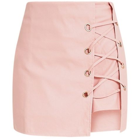 Chanella Blush Faux Leather Eyelet Lace Up Skort ($11) ❤ liked on Polyvore featuring skirts, mini skirts, bottoms, leather look skirt, vegan leather skirt, pink mini skirt, golf skirts and fake leather skirt Rok Mini, Vegan Leather Skirt, Pink Mini Skirt, Skirt Denim, Faux Leather Mini Skirt, Golf Skirts, Faux Leather Skirt, Pink Skirt, Kpop Fashion Outfits