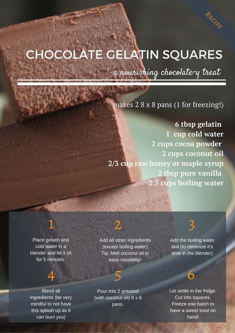 Gelatin Recipes, Square Recipes, Thm Desserts, Paleo Sweets, Paleo Treats, Paleo Dessert, Healthy Sweets, Free Desserts, Healthy Treats