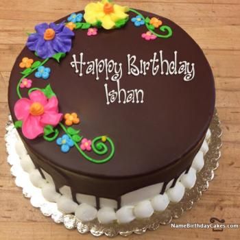 Happy Birthday Ishan - Video And Images Happy Birthday Samantha, Birthday Cake For Son, Birthday Cake For Brother, Chocolate Cake With Name, Happy Birthday Chocolate Cake, Thomas Cakes, Birthday Cake Writing, Happy Birthday Cake Photo, Cake With Flowers