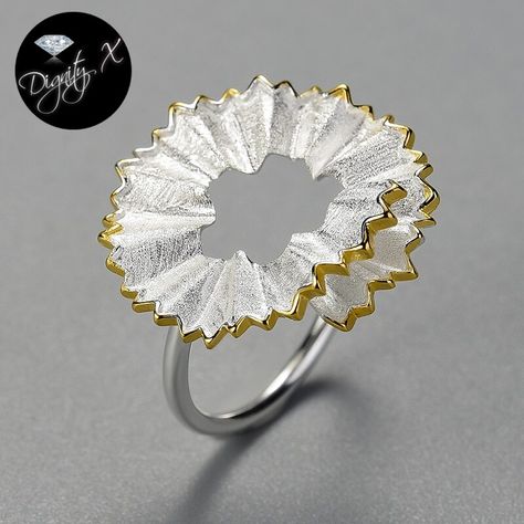 by DignityX® | Premium Elegant Shine ~ Nature Inspired Jewelry * Free Global Shipping ~ Conditions Apply ... Shave Designs, Pencil Shavings, Gold Jewelry Gift, Motifs Perler, Geometric Ring, Sterling Silver Jewelry Handmade, 18k Gold Jewelry, Handmade Rings, Keep Jewelry