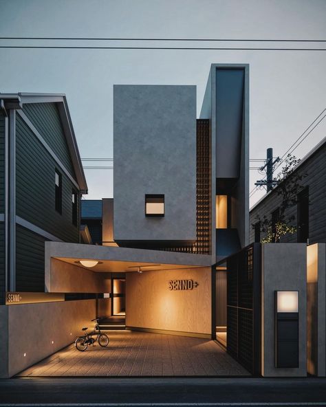 Judy Pranata (@judypranata) • Instagram photos and videos Facade House Design, Facade Design House, Boarding House Design, Small House Facade, Modern Home Facade, Modern Elevation, Modern Facade Design, House Facade, Modern Japanese Homes