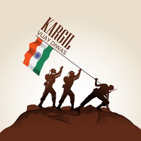 Kargil vijay divas 01 | Premium Vector #Freepik #vector #flag #india #indian #soldier Kargil Divas, Flag India, Kargil Vijay Diwas, Vijay Diwas, Rajasthani Art, Indian Air Force, India Flag, Indian Navy, Indian Flag