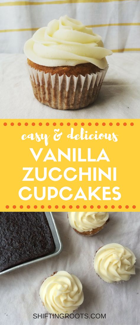 I was tired of the usual chocolate zucchini cupcake recipe, so I whipped up this easy white version instead. It's healthier than a regular cupcake, which makes up for the buttercream frosting, amirite? Chocolate Zucchini Cupcakes, Zucchini Cupcakes, Zucchini Loaf, Chocolate Zucchini Cake, Healthy Meal Recipes, Caramel Icing, Dessert Snacks, Food Wishes, Zucchini Cake