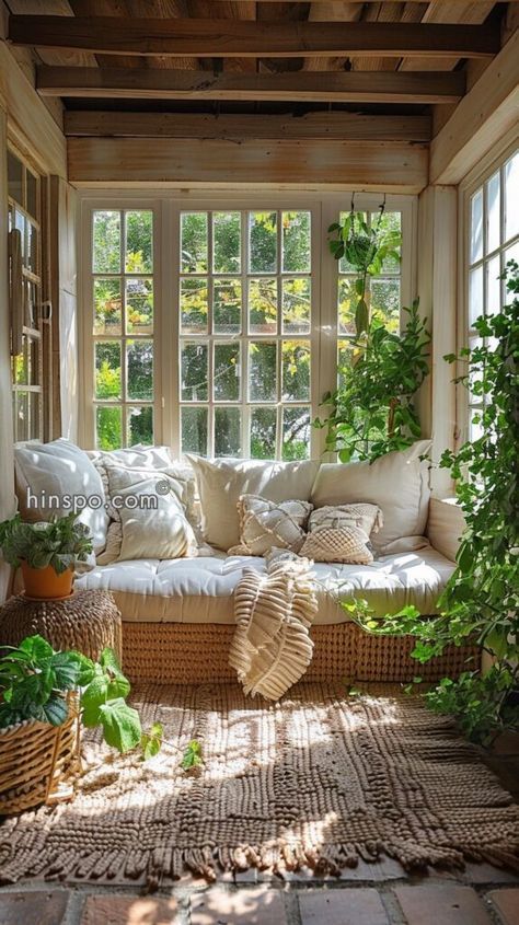 Sunroom With Fireplace, Boho House Decor, Reading Nook Ideas, Sleeping Porch, Book Corner, Enclosed Porches, Nook Ideas, Sun Porch, Book Corners