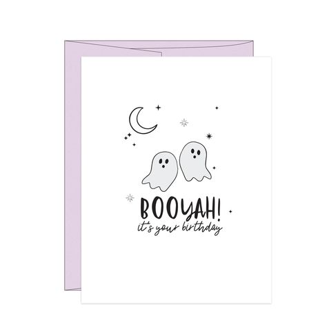 Excited to share the latest addition to my #etsy shop: Booyah! It Fall Watercolor Birthday Cards, Halloween Birthday Cards Diy, Spooky Birthday Cards, October Birthday Cards, Halloween Birthday Cards, Fall Birthday Cards, Halloween Sayings For Cards, Birthday Card Inspo, Fall Birthday Card