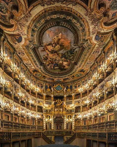 Gods and Foolish Grandeur: Divine visual noise - the Margravial Opera House, Bayreuth Baroque Opera, Las Vegas Airport, Four Seasons Hotel, Vacation Places, Small Paintings, Beautiful Buildings, My Dream, Movie Art, Eiffel Tower Inside