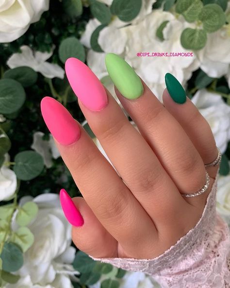 💎 Amanda | Dip Powder & Gel Nails 💎 (@dips_drinks_diamonds) | Instagram Diamond Instagram, Matte Top Coat, Dip Powder, Summer Vibes, Pink And Green, Dip, Gel Nails, Give It To Me, Diamonds