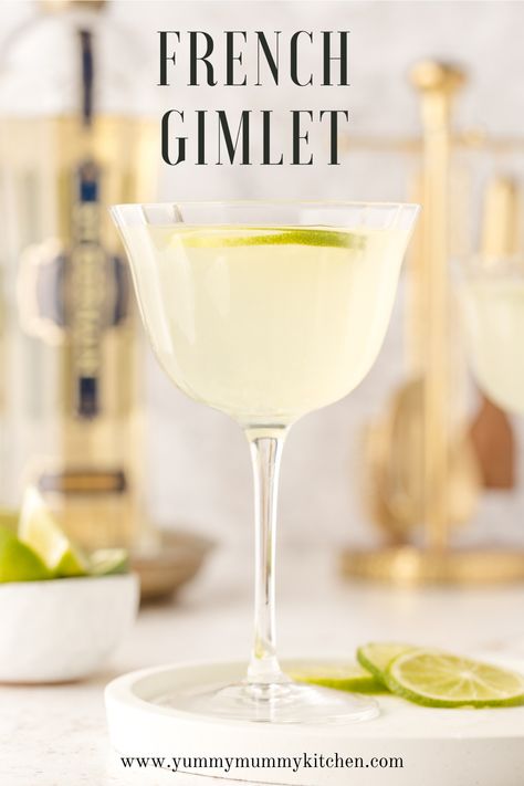 If you're looking for an elegant cocktail recipe, look no further than the French Gimlet. This elevated take on the classic gimlet includes St Germain for a beautiful elderflower gin cocktail. French Gimlet, Gimlet Cocktail, Crudite Platter, Light Appetizers, Gin Cocktail Recipes, Gimlet, Gin Cocktail, Yummy Mummy, Cocktail Ingredients