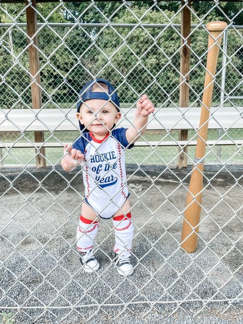 Baseball Theme Birthday Party, Baseball Theme Birthday, Baseball First Birthday, 1st Birthday Pictures, Baby Boy 1st Birthday Party, First Birthday Pictures, Baseball Birthday Party, 1st Birthday Party Themes, Ruffle Bloomers