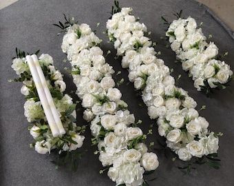 Flower Runner Wedding, Reception Table Decor, Flower Runner, White Weddings Reception, Wedding Isles, Flower Garland Wedding, Party Girlande, Aisle Flowers, Wedding Arch Flowers