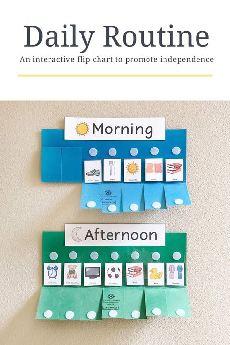 Routine Flip Chart, Daily Routine Chart For Kids, Daily Routine Kids, Uppfostra Barn, Kids Routine Chart, Daily Routine Chart, Kids Schedule, Routine Chart, Baby Learning Activities