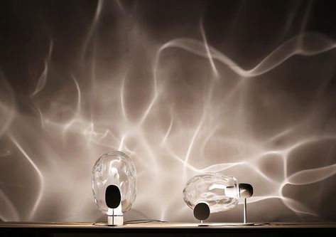 Poetic Lab & Studio Shikai, Designers - Sight Unseen Art Shadow Light, Water Effect Lighting, Reflections On Water, Water Lighting Effect, Water Lamp Light, Light In Water, Water Reflection Light, Water Interior Design, Water Light Reflection