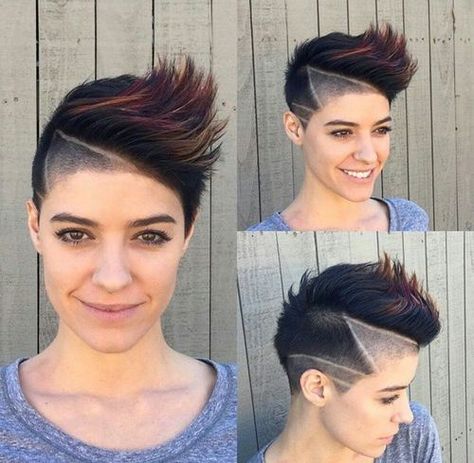 if I could somehow work colors into my hair like this, life would be grand. <3 Short Asymmetrical Haircut, Mohawk Haircut, Asymmetrical Pixie Cuts, Short Spiky Hairstyles, Kelly Osbourne, Spiky Hair, Mohawk Hairstyles, Hair Tattoos, Hair Help