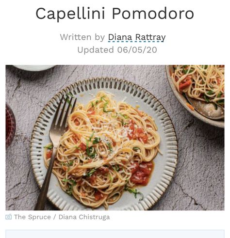 Cappellini Pomodoro, Capellini Pasta Recipes, Capellini Pomodoro Recipe, Capellini Pomodoro, Summer Squash Pasta, Pomodoro Recipe, Pasta With Tomatoes, Squash Pasta, Fresh Tomato Sauce