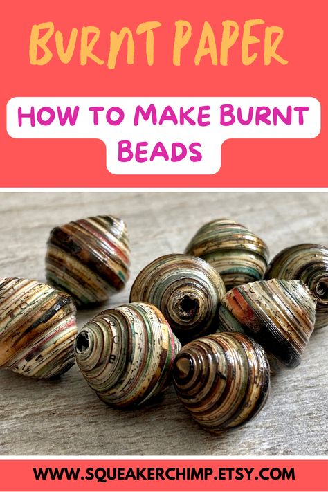 Paper Clip Jewelry Diy Ideas, How To Make Paper Beads, Bead Making Tutorials, African Paper Beads, Recycled Magazine Crafts, Paper Beads Tutorial, Paper Beads Diy, Paper Beads Template, Burnt Paper