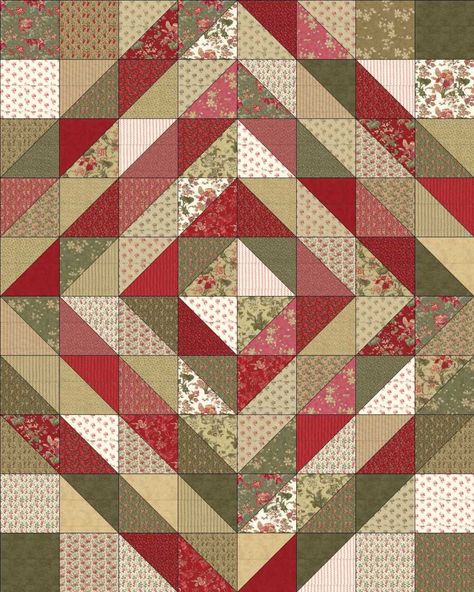 Layer Cake Quilt, Colchas Quilting, Layer Cake Patterns, Layer Cake Quilt Patterns, Triangle Quilt Pattern, Moda Bake Shop, Charm Pack Quilts, Quilt Layers, Cake Quilt