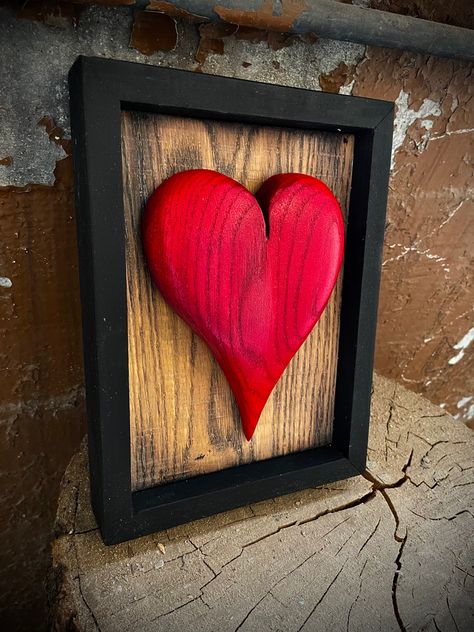 Handmade Framed Oak Heart. #heart #art #frame #gifts #giftideas #giftforher #giftsforhim #giftguide #wedding #anniversary #wedding #handmade #custom #decor #art #woodart #shopsmall #rustic #farmhouse #etsy #etsyshop #etsyseller #etsyfinds #etsygifts #etsyhandmade #unique #home Valentine Woodworking Projects, Dollar Tree Wood Star Crafts, Heart Arts And Crafts, Wooden Hearts Crafts, Scrap Wood Art, Valentine Wood Crafts, Woodworking Gifts, Wood Art Diy, Scrap Wood Crafts