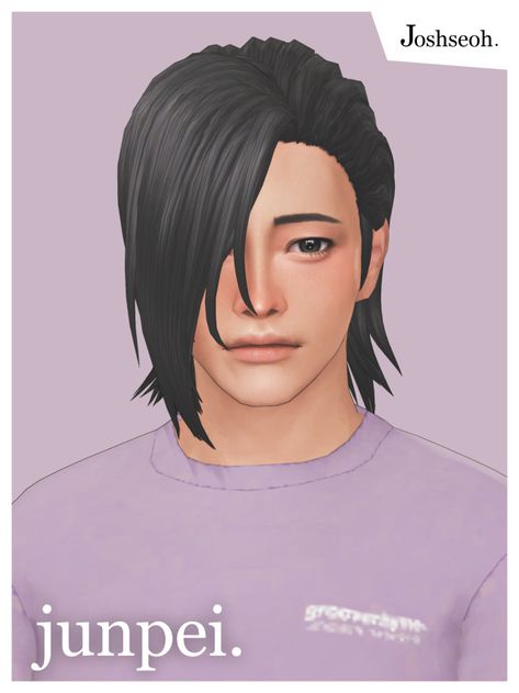 Sims 4 1890 Cc Men Hair, Sims 4 Cc Male Hair Covering Eyes, Sims 4 Cc Hair Covering One Eye, Eyes Sims 4 Cc Maxis Match, Hair Covering One Eye, Sims 4 Men Clothing, Hair Covering, Side Part Hairstyles, Normal Map