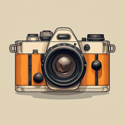 Analog Camera Illustration, Camera Illustration Design, Camera Illustration Art, Film Camera Illustration, Cartoon Camera, Camera Images, Camera Vector, Camera Illustration, Camera Drawing