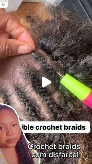 Invisible Hairline Crochet Braids, How To Crochet Curly Hair, Pre Looped Crochet Braids, Crochet Braiding Pattern, Invisible Crochet Braids, Curly Braid Styles, Invisible Crochet Hair, How To Crochet Hair, How To Do Crochet Braids