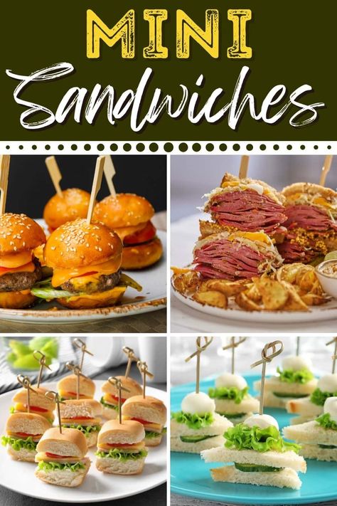 Make your next party a hit by serving these mini sandwiches! From grilled cheese to meatball subs to cheesesteak sliders, these tasty bites are sure to please! Sandwiches For A Party, Cheesesteak Sliders, Sweet Dinner Rolls, Tea Party Sandwiches, Mini Sliders, Mini Breakfast, Fluffy Dinner Rolls, Party Sandwiches, Light Meals