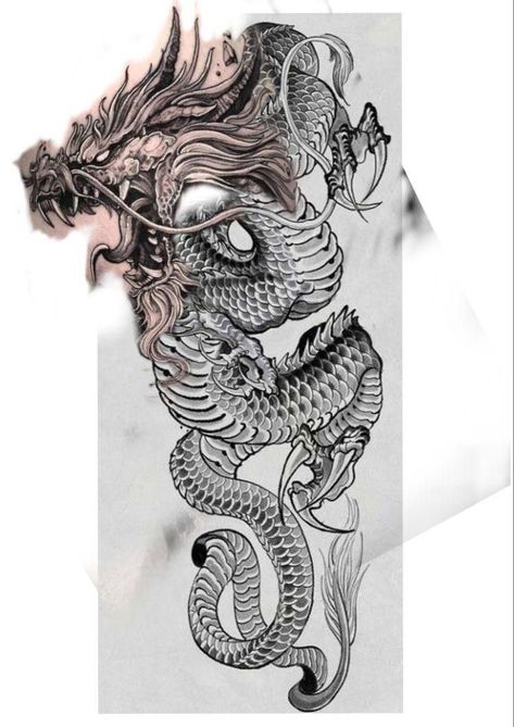 Dragon Tattoo Leg, Shen Long Tattoo, Dragon Tattoo Drawing, Dragon Tattoo Arm, Asian Dragon Tattoo, Dragon Tattoo Ideas, Dragon Tattoos For Men, Dragon Tattoo Art, Favorite Tattoos