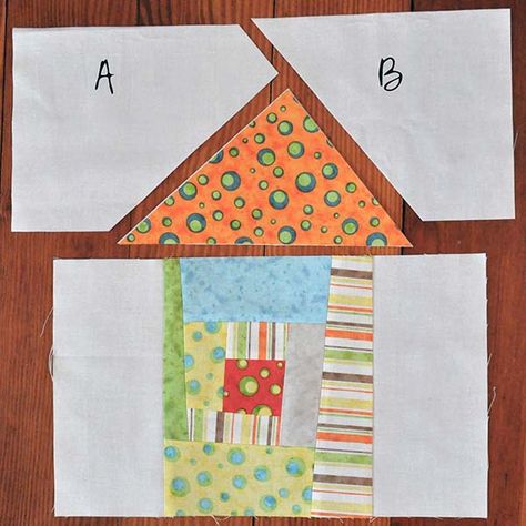 Wonky House Quilt Block Tutorial Jacquelynne Steves Piece Quilting, Wonky Houses, Quilt Houses, House Quilt Block, House Quilt Patterns, Triangle Quilts, Star Quilt Blocks, House Quilts, Quilt Block Tutorial