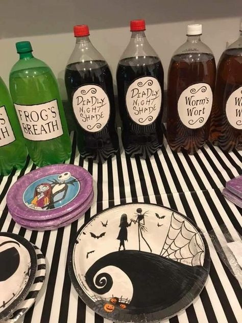 Nightmare Before Christmas Party Food Jack And Sally, Nbc Party Food, Jack Themed Birthday Party, First Birthday Nightmare Before Christmas, Halloween Party Nightmare Before Christmas, Jack Skellington Theme Party, Nightmare Before Christmas 30th Birthday, Nightmare Before Christmas Gender Reveal Party, Nightmare Before Christmas Second Birthday