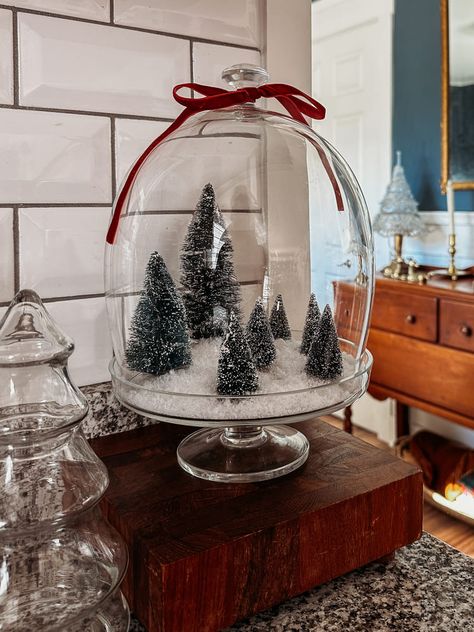 5 Easy Ways to Style a Cloche for Christmas – Holiday Decor Ideas Match Cloche Decor, Cloche Decor Christmas, Wire Cloche Decor Ideas, Winter Cloche Ideas, Glass Cloche Ideas, Glass Dome Decor Ideas, Christmas Cloche Ideas, Cloche Ideas, Cloche Decor